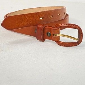 Top Grain Cow Hide Leather Honey Tan Skinny Belt Size Small